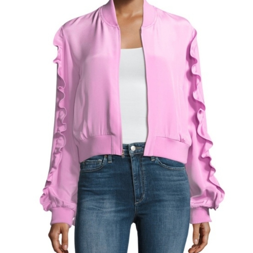 Tibi Ruffle Bomber Jacket XS